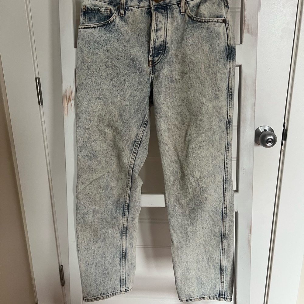 Sezane Women's Acid Wash Ankle Jeans - Gray